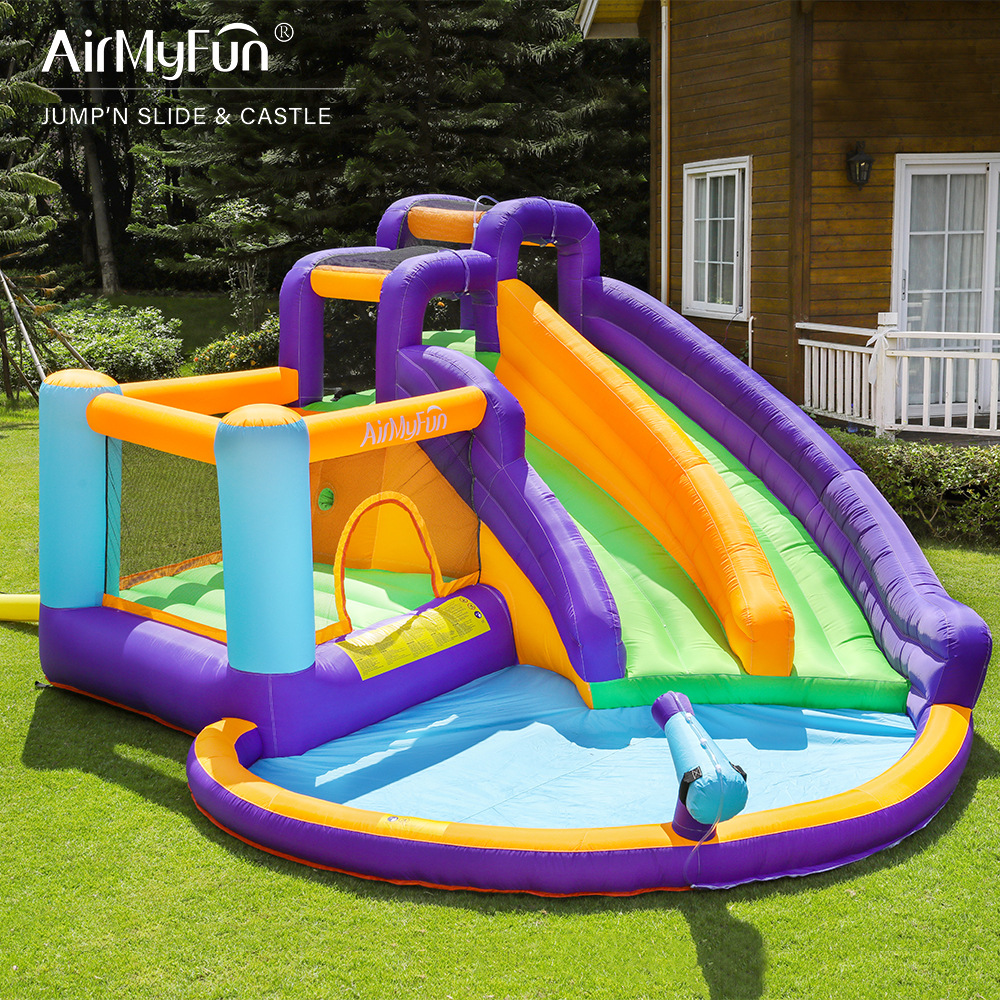 Amf Household Kidsren's Jumping Bed Kidsren's Water Spray Slide Water Spray Jumping Bed Combination Indoor Inflatable Castle Kidsren's Park