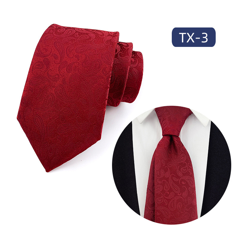 Picture of in stock wholesale men's tie jacquard yarn-dyed fabric small floral pattern business casual wedding groom tie