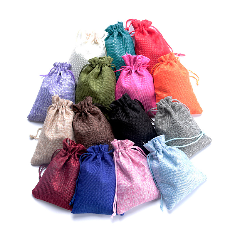 Factory spot bunched linen bags Wholesale play string bags protective bags jewelry bags drawstring bags