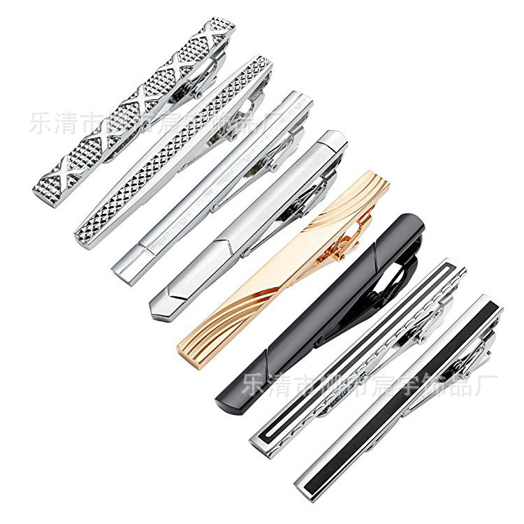 Factory spot wholesale men's business 8 color copper silver tie clip set tie accessories accessories
