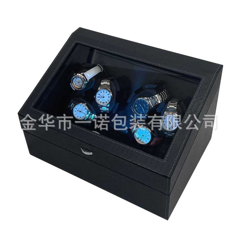 In stock wholesale snakeskin PU leather 6 shaking table position +6 Watch storage position mechanical watch automatic shaking table winding device