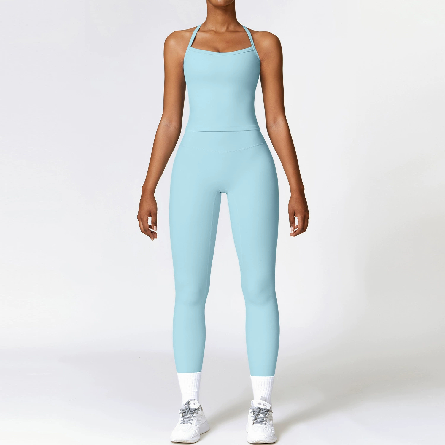 New Foreign Trade Cross-Border European and American Style Tight Yoga Suit Women's Quick-Drying Fitness Clothing Outdoor Running Sports Clothing