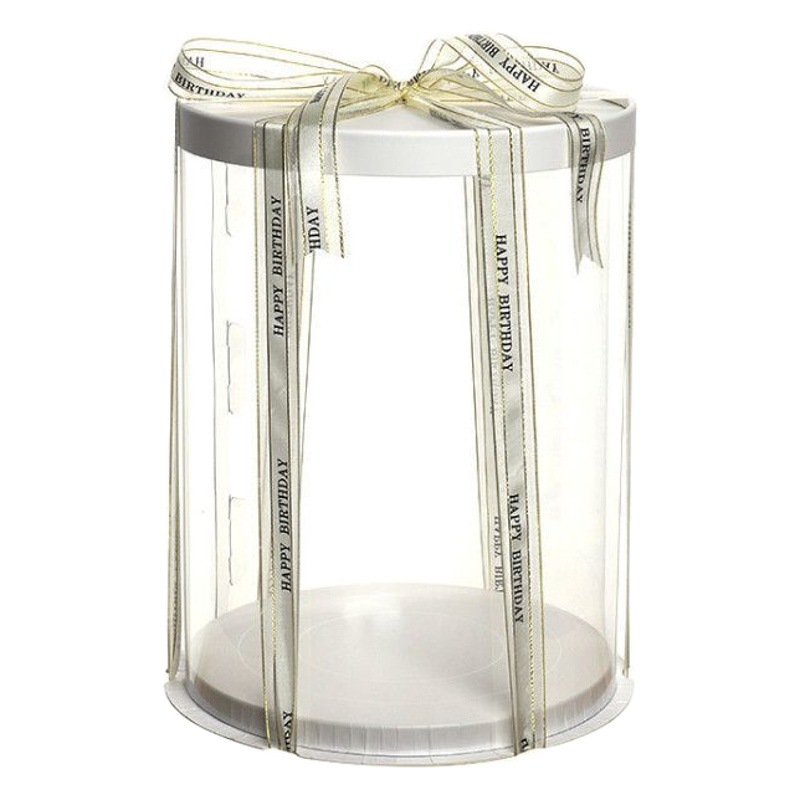 Round Transparent Cake Box 6 Inches 8inch 10inch Single Layer Double Layer Heightened Four Layer Balloon Cake Packaging Box Baking