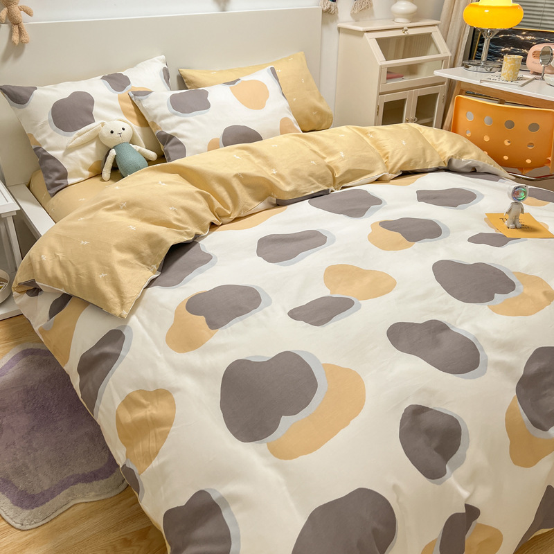 Picture of Nantong bed four-piece cotton sheet Nordic style 100 cotton four-piece set three-piece set Wholesale