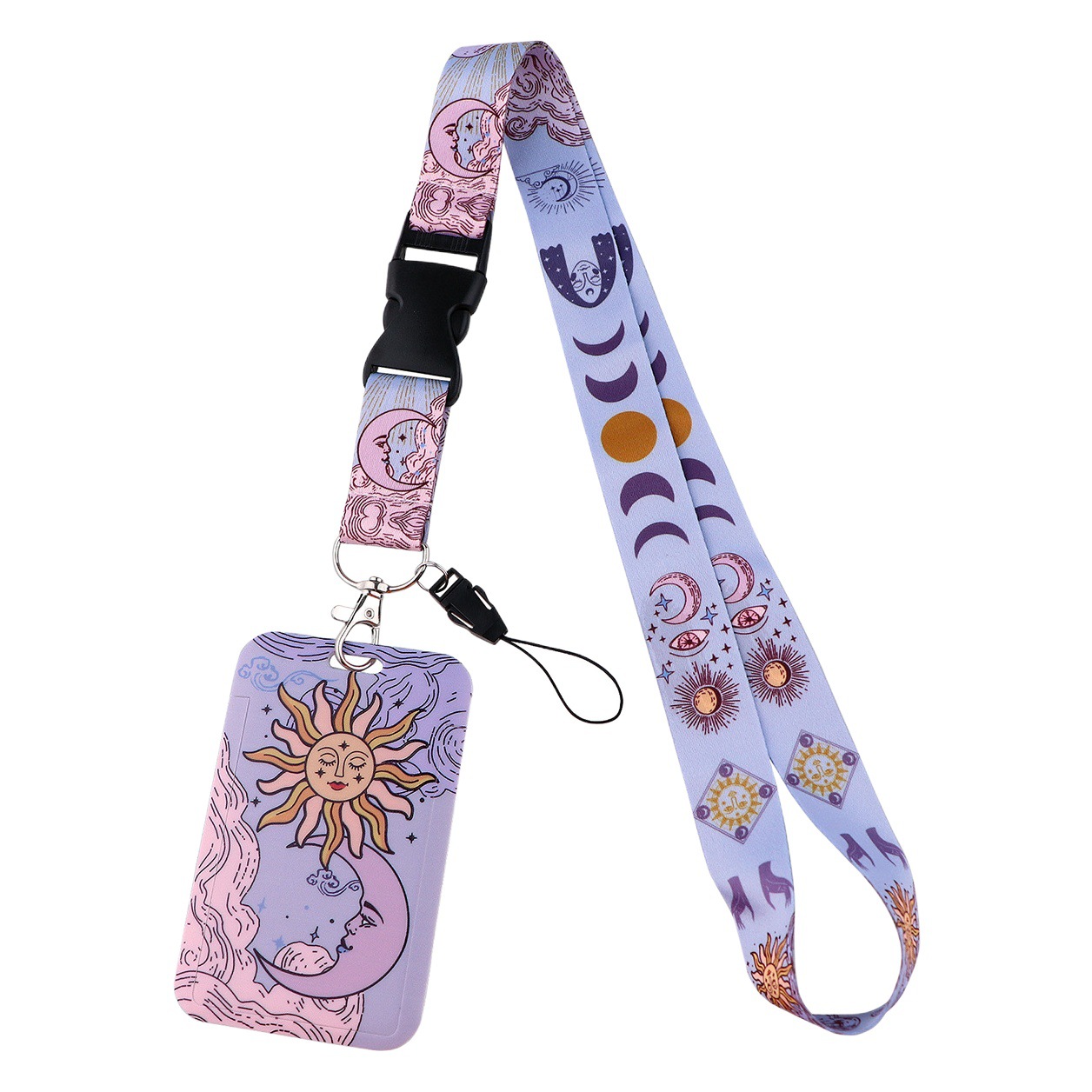 Moon buckle mobile phone lanyard chest card holder factory card work permit exhibition card bus campus cute card holder