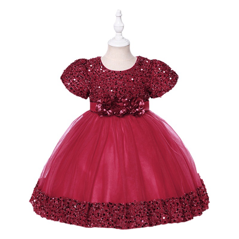 One-year-old dress baby girl children's dress Princess dress flower girl wedding dress puffy skirt Europe and the United States foreign trade wholesale cake skirt