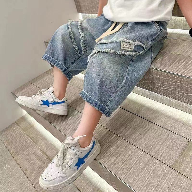 Picture of Boys Jeans Shorts Summer Children's Foreign Trade Personalized 2025 Casual Pants Boys Pants Capri Pants Summer Thin