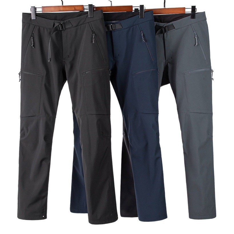 Bird Home Same Style Outdoor Rush Pants Men's Winter Waterproof Windproof Rubber Plus Velvet Warm Outdoor Soft Shell Mountaineering Pants