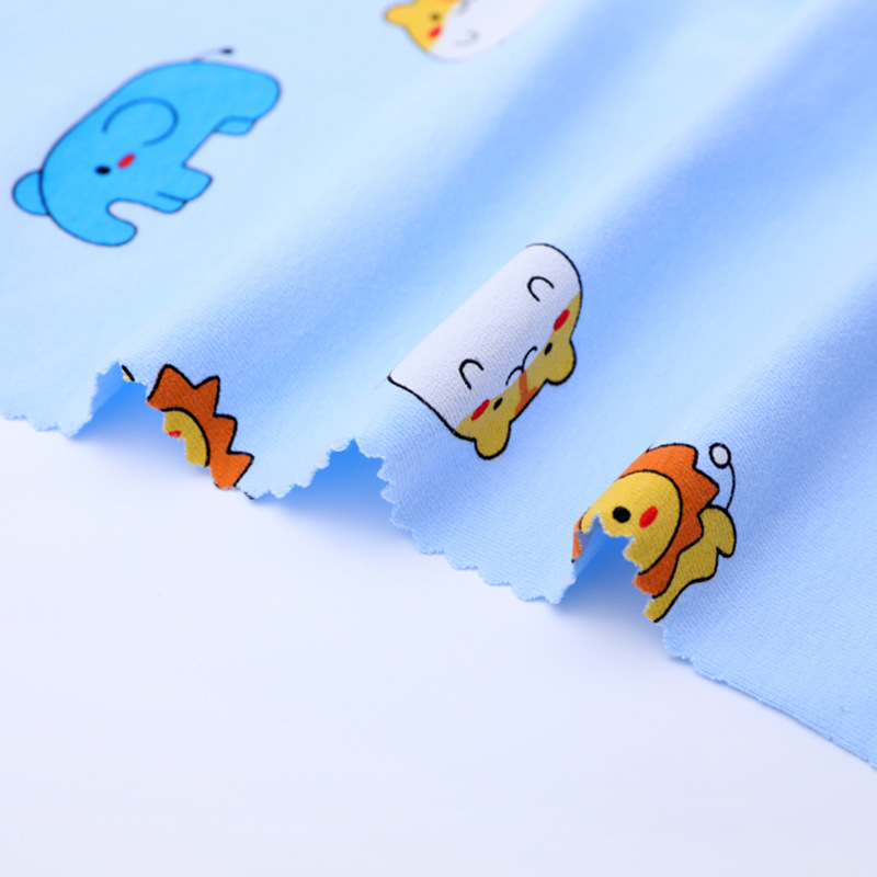 Picture of Lycra Cotton Pull Frame Spandex Jersey Printed Infant Stretch Knitted Cloth Children's Underwear T-Shirt Short-Sleeved Fabric