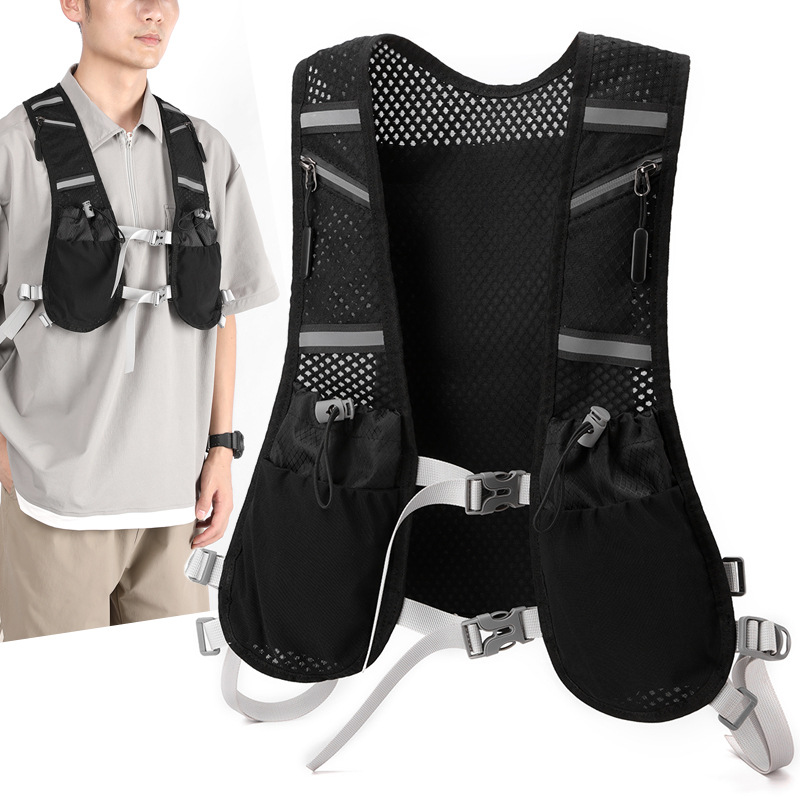 Cross-border Outdoor Mountaineering Vest Bag Riding Hiking Men's Tooling Vest Bag Lightweight Sports Mobile Phone Storage Backpack