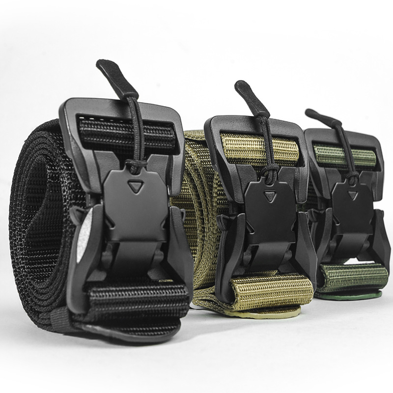 Cross-border Alloy Magnetic Snake Buckle Outdoor Tactical Belt Men's Casual Belt Fashion Women's High-end Elastic Belt