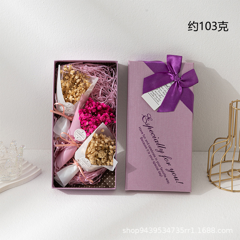 Hand gift mini dried flower bouquet gift box small fresh Teacher's Day gift box soap flower Valentine's Day gift box batch