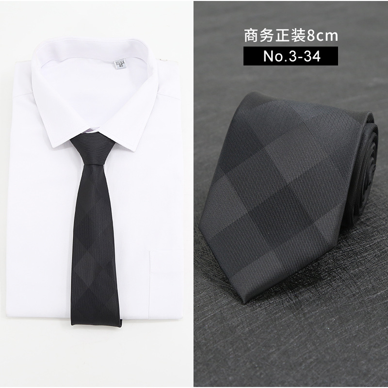 Picture of New Style Tie Men's Formal Business Casual Simple Style Solid Color Striped Arrow-Shaped Tie Manufacturer Ready Stock Wholesale