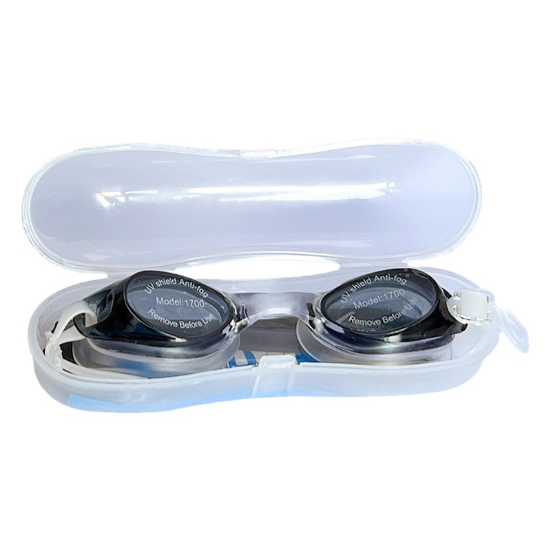 Factory direct waterproof swimming goggles children adult universal silicone swimming goggles wholesale flat light multi-color optional