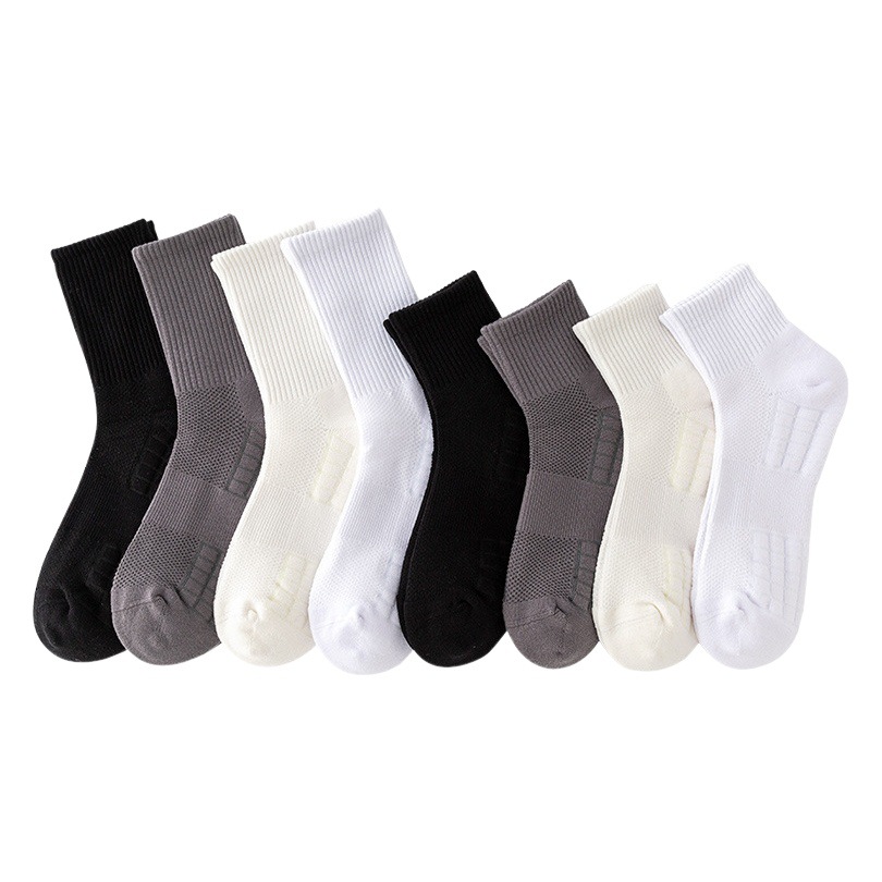 Men's cotton sports socks towel bottom tube socks autumn and winter new solid color men's socks wool padded warm terry socks