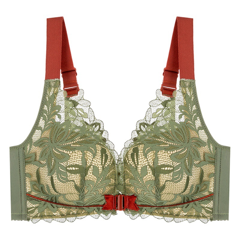 Thin and Thick Cup Front Buckle, Beautiful Back, Small Breasts Push-Up, No Empty Cup, Big Breasts Appear Smaller, Anti-Sagging Women's Intimates, Women's Summer Bra