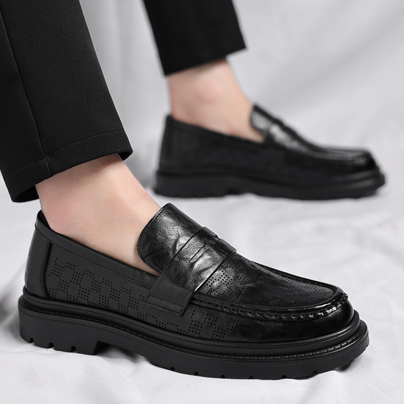 Leisure men's thick-soled pedal British wind non-slip breathable business formal men's shoes set foot fashion a generation of hair