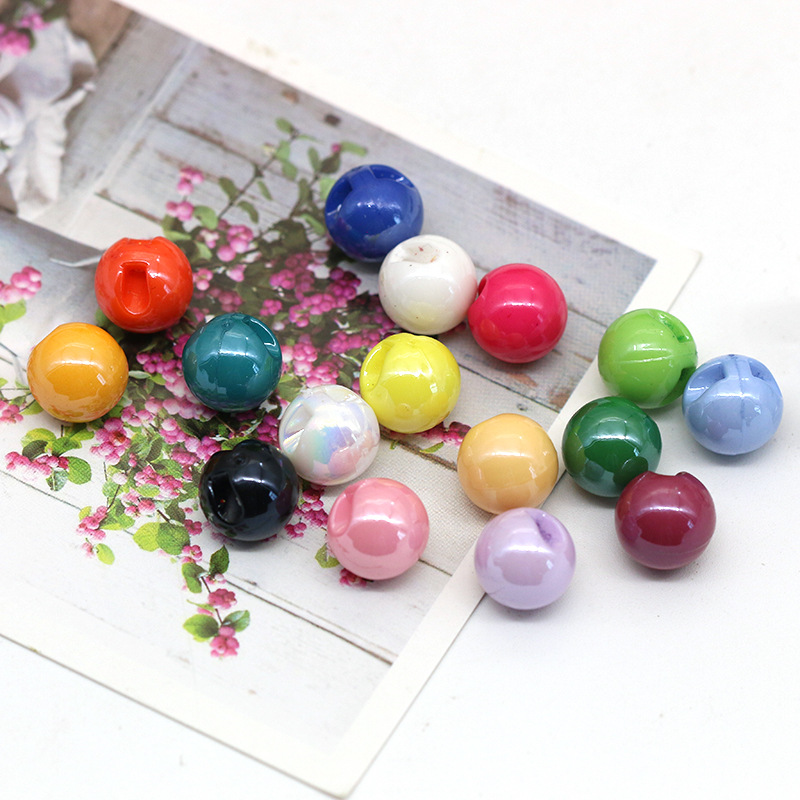 Wholesale color dark hole pearl button partial hole side hole pearl button children's decorative buckle women's sweater cardigan cheongsam buckle