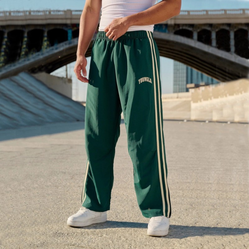 Cross-Border Wholesale 2024 New Men's Sports Casual Pants Straight Woven Quick-Drying Training Running Fitness Pants