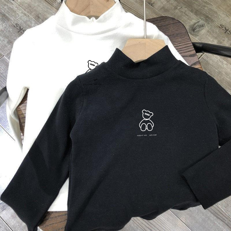 Picture of German velvet children's all-match high collar warm base shirt autumn and winter children's clothing fun cute children's long sleeve T-shirt top