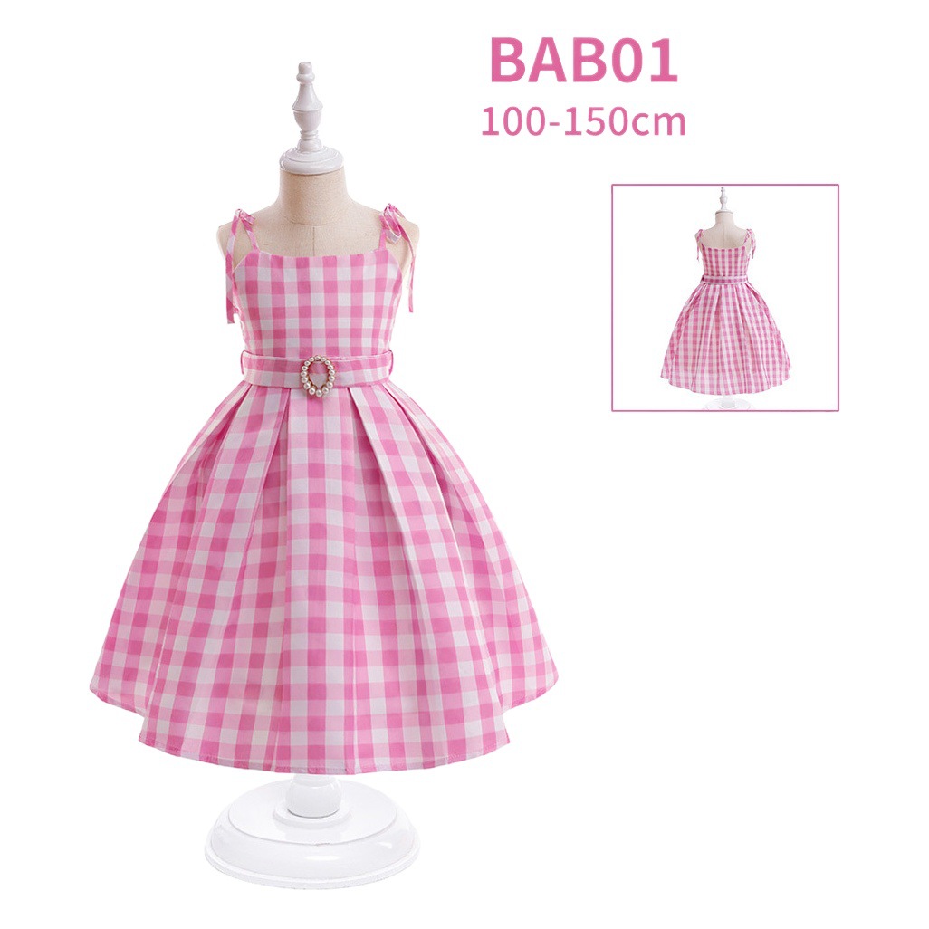 Barbie Movie cosplay Princess Dress Girls' Sling Dress Halloween Cosplay Dress Pink dress