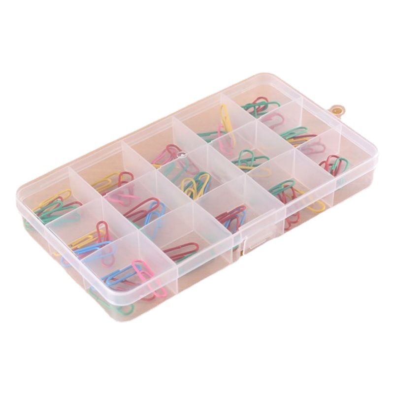15-grid fixed transparent storage box PP multi-Grid classification first jewelry box fishing gear box convenient gadget parts box