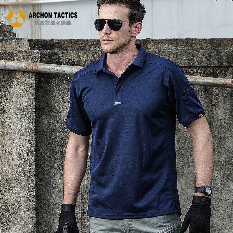 Picture of Consul lapel short sleeve multi-functional quick-drying T-shirt outdoor men's sports sweat-wicking quick-drying clothes stretch tactical T-shirt
