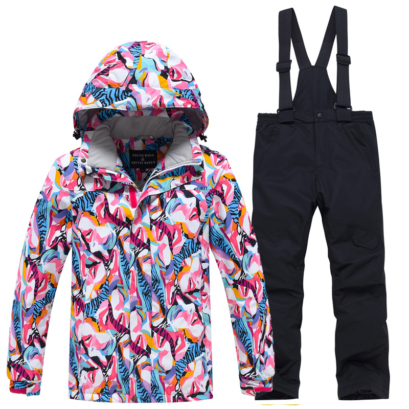 Picture of New Children's Ski Suit suit Boys' and Girls' Outdoor Thickened Warm Ski Two-Piece Set