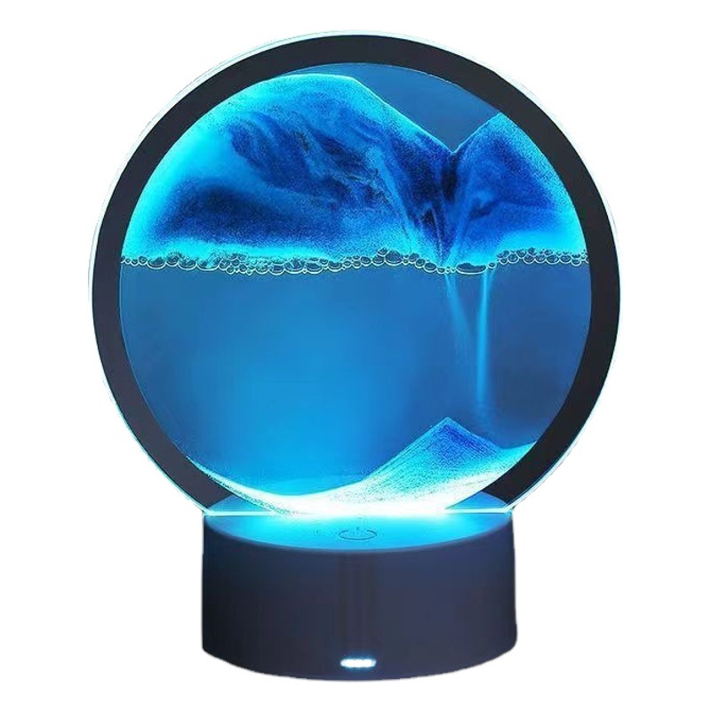 Creative 3D quicksand painting Night Light dynamic hourglass ornaments birthday gifts home desktop desk decoration