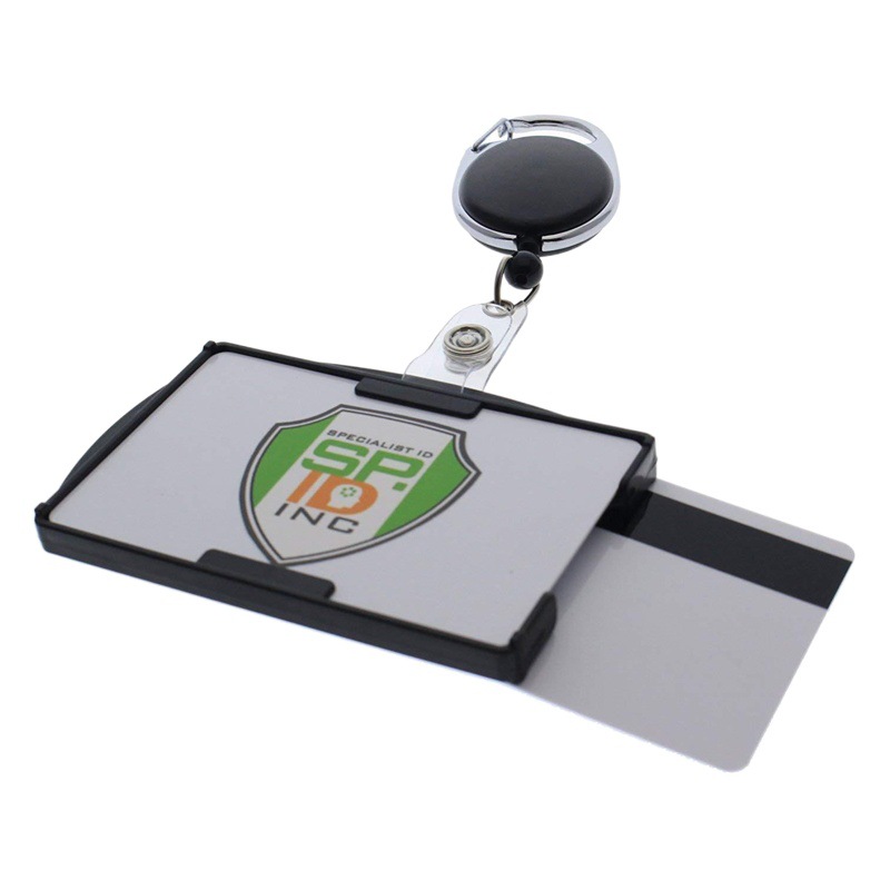 amazon amazon cross-border hot sale horizontal and vertical dual-purpose card holder zinc alloy easy pull buckle easy pull