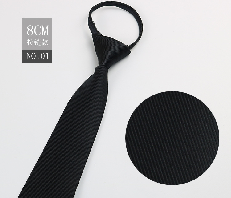 Picture of Factory Black Men's Tie Striped Blue Business Tie Lazy People Knot Free Zipper Tie in stock Wholesale