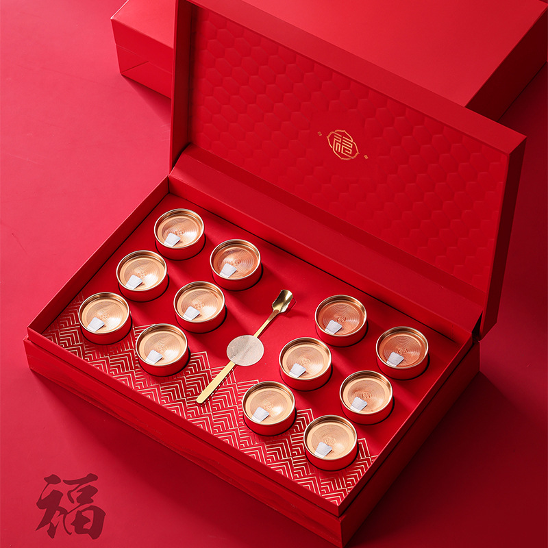 Small Pot Tea Gift Box Empty Box High-grade Ancient Tree Black Tea Rock Tea Dahongpao Cinnamon Phoenix Single Cong Tea Leaf Packaging Box