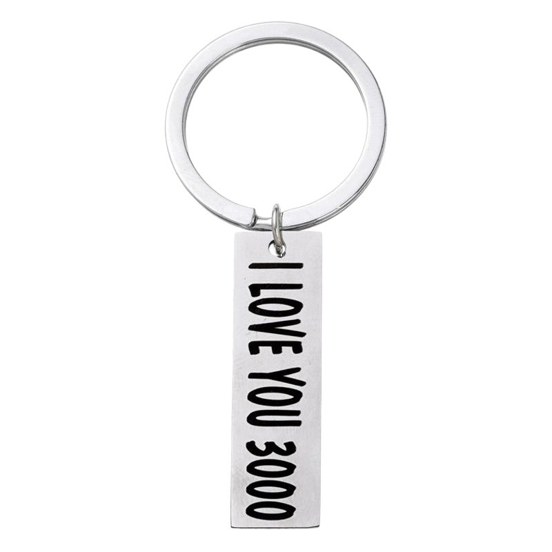 Safe Driving Couple Engraving Love You Three Thousand Times Keychain/The Gift for Husband Boyfriend Can Be Customized with Pictures