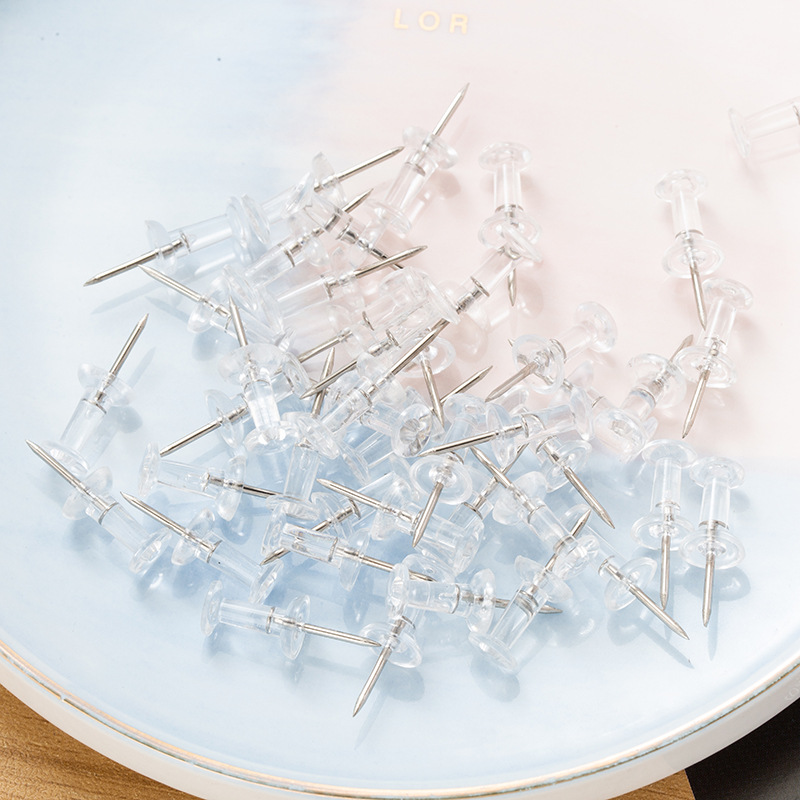 Picture of Amazon pushpin color transparent I-shaped pin special-shaped I-shaped pin plastic pin pushpin press nail color nail bulk
