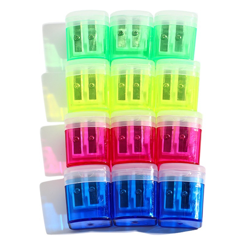 Double-Hole Trash Can with Lid, New Ps Plastic Pencil Sharpener, Primary School Student Gift Stationery, Pencil Sharpener Wholesale
