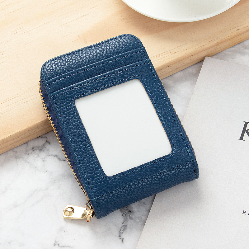 Picture of Card Bag Women's Korean-style New Anti-degaussing Solid Color Driver's License Mini Simple Multi-functional Compact Card Bag Card Cover for Women