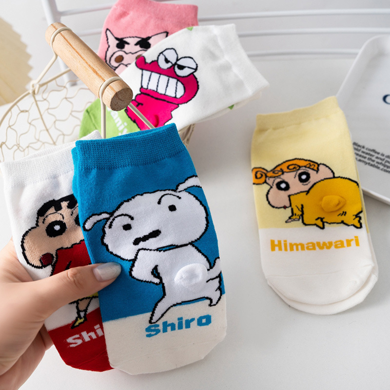 Puppy Cartoon Socks Anime Socks Women's Boat Socks Cute South Korea Japanese College Style Four Seasons Cotton Ins Fashionable Socks