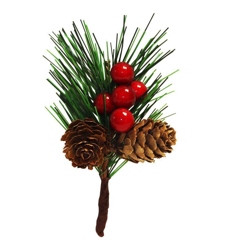 Christmas decoration pine cone pine needle red fruit accessories Christmas tree decoration simulation gift box decoration simulation flower