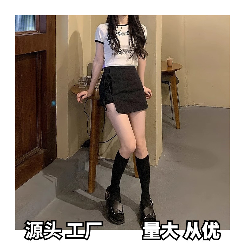 chubby girl plus size Irregular All-match Slim-fit Hip Skirt Korean Style Women's Short Pants Skirt Niche High Waist A- Line Skirt