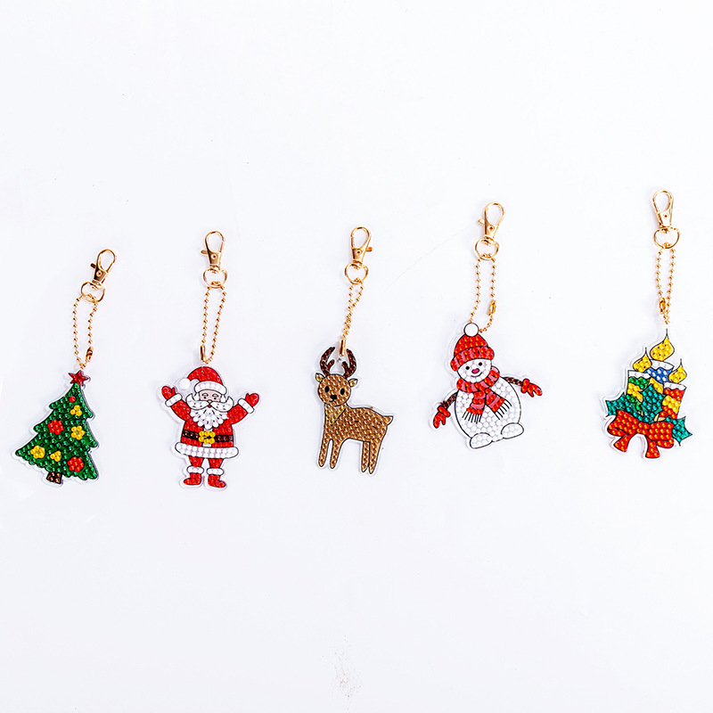 Picture of Creative DIY Keychain Diamond Painting Cartoon Bear Handmade Bag Car Decorations Small Pendant Spot Supply