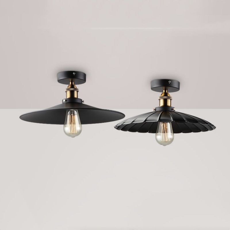 American country retro lamps hallway aisle light dining room bedroom corridor industrial single head small black dress ceiling light