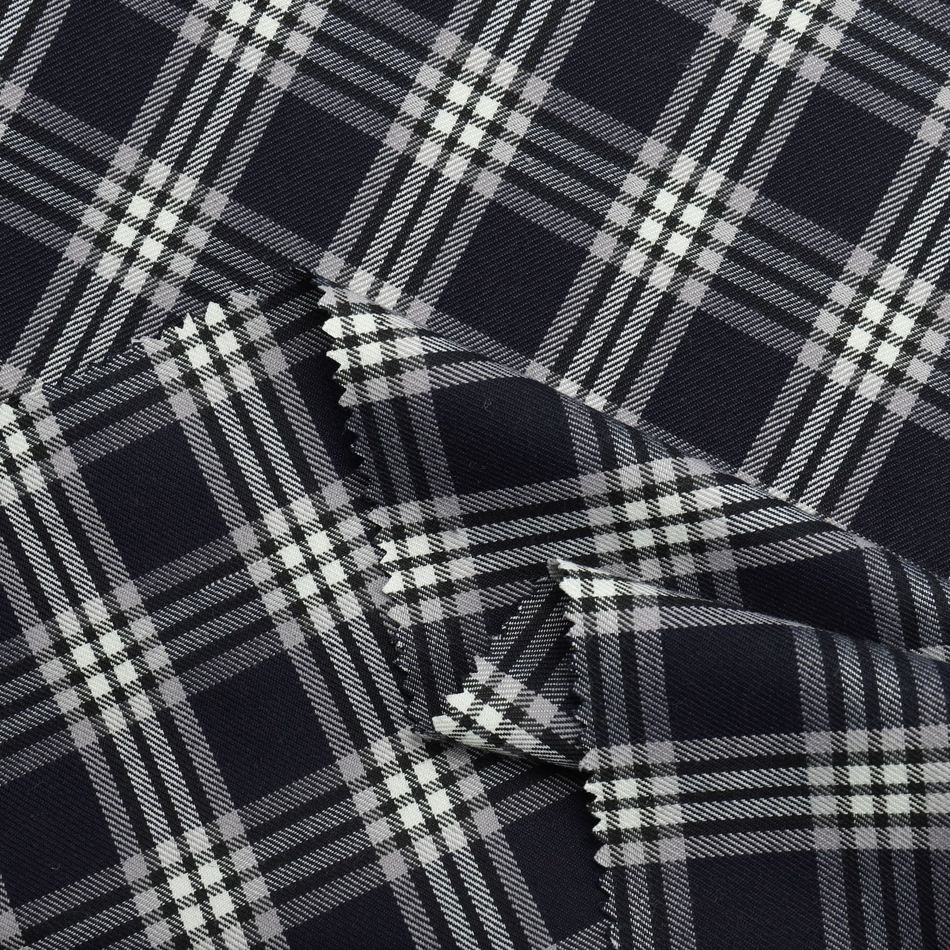 Polyester Yarn-dyed Twill Plaid Autumn and Winter Shirt Clothing Coat Bag Shoe Material Colorectal Hair Ring Decorative Fabric