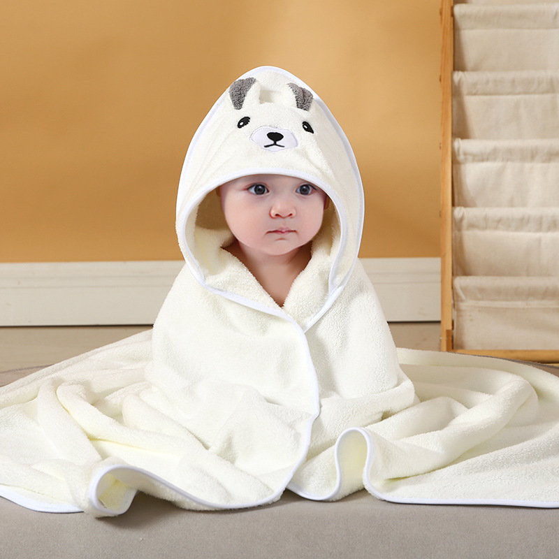 Picture of Cartoon Baby's Cloak Mother and Baby's Bag Coral Fleece Soft Bath Hooded Baby's Hold for Cross-border