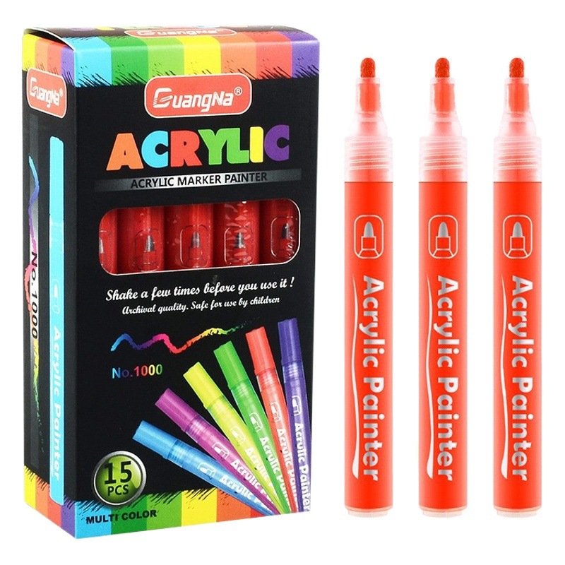 Guangna Straight Liquid Acrylic Marker Waterproof Kidsren's Ceramic Painting Stone Shoes Greeting Card Graffiti Water-Based Color Pen
