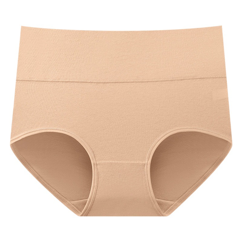 Pure Cotton High Waist Belly Tinker Underwear Women's Plus Size Solid Color Underwear Hip Lifting Women's Hip Lifting Body Shaping Triangle Shorts