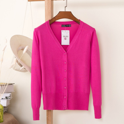 Picture of Foreign trade export spring and autumn loose sweater sweater top women's cardigan thin spring and autumn long sleeve coat