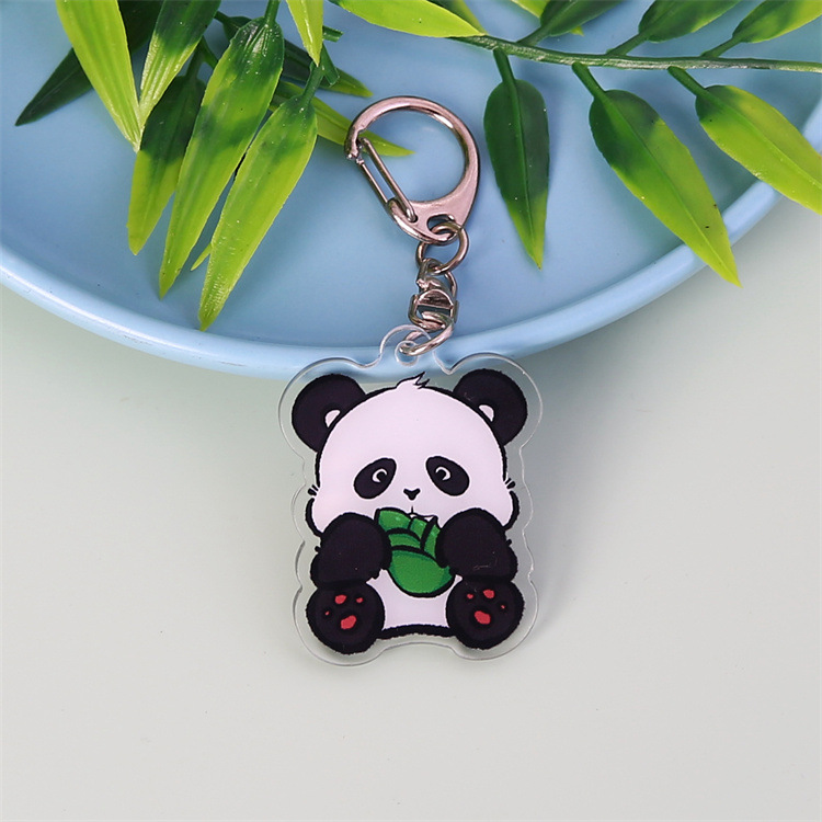 Picture of Cartoon panda keychain acrylic pendant student holiday small gift decoration ornaments cute key chain accessories