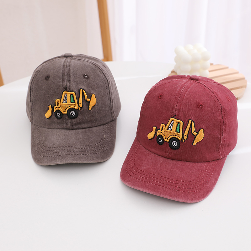 Picture of Children's hat wholesale Spring and Autumn New washed boys and girls cap Korean retro excavator cartoon baseball cap