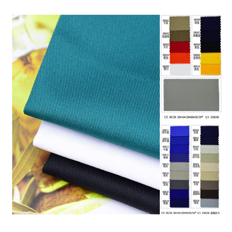 Spot polyester cotton yarn card factory labor protection overalls clothing fabric 20*16*128*60