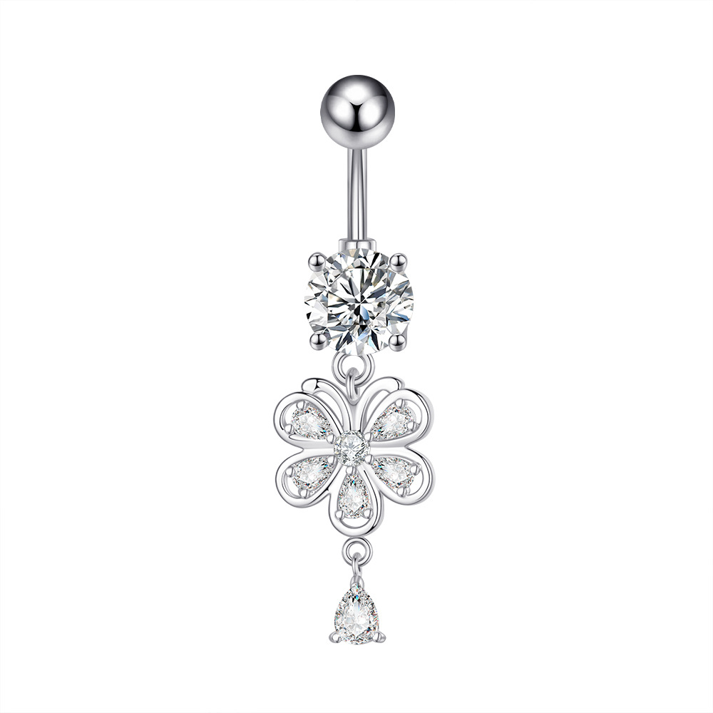 Picture of Cross-border e-commerce new zircon belly button ring belly button nail piercing jewelry online wholesale